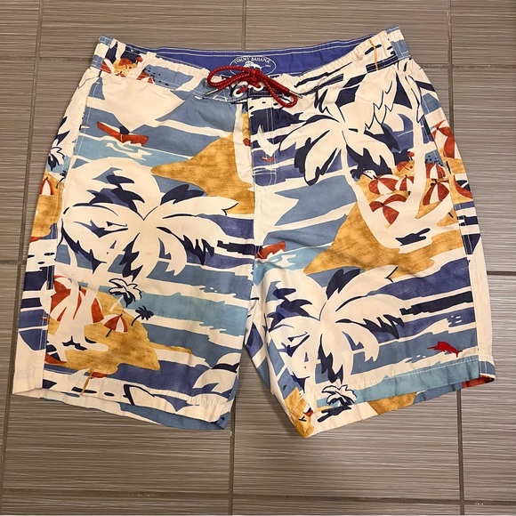 Tommy Bahama Tropical Palm Swim Trunks beach vacation - Picture 3 of 10